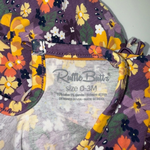 Ruffle Butts Purple Floral Baby Romper - Picture 4 of 4